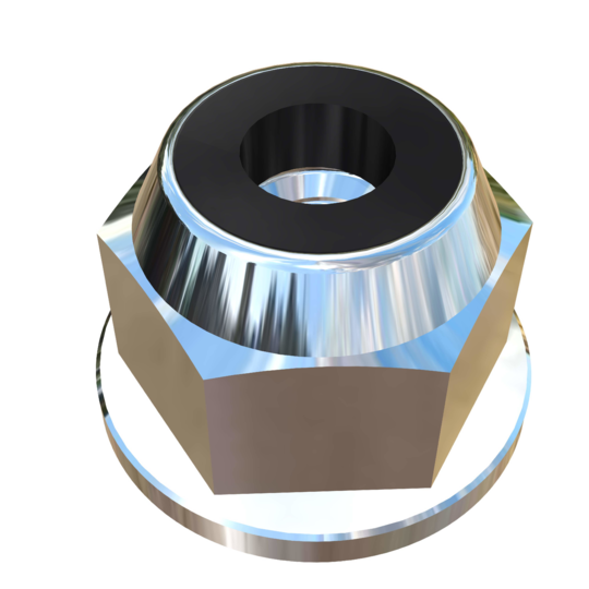 Titanium #10-24 UNC Allied Titanium Hex Nylock Nut with Flange