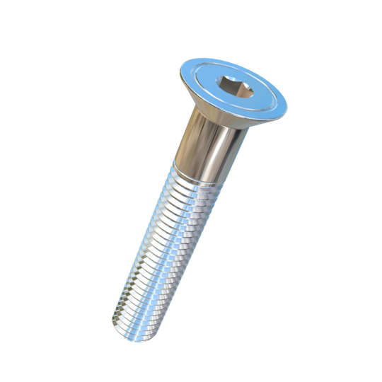 Titanium M10-1.5 Pitch X 60mm Flat Head Socket Drive Allied Titanium Cap Screw with 42mm of threads, DIN 7991