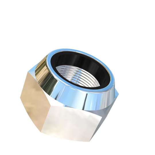 Titanium M18-1 Pitch Allied Titanium Hex Nylock Nut, Low Profile